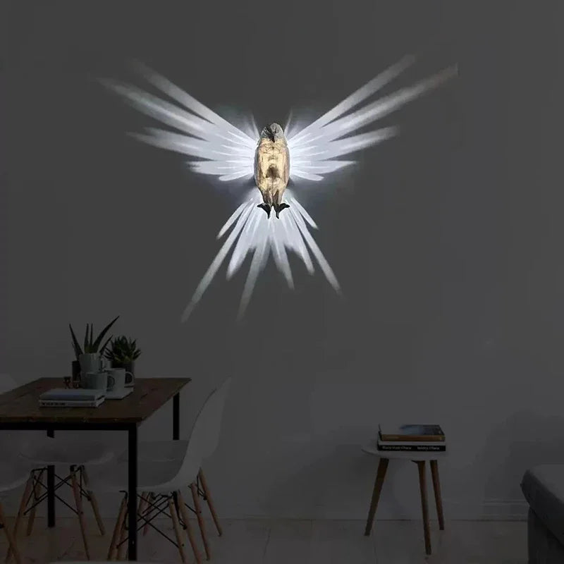 3D Bird Wall Lamp - Owl & Eagle Shapes