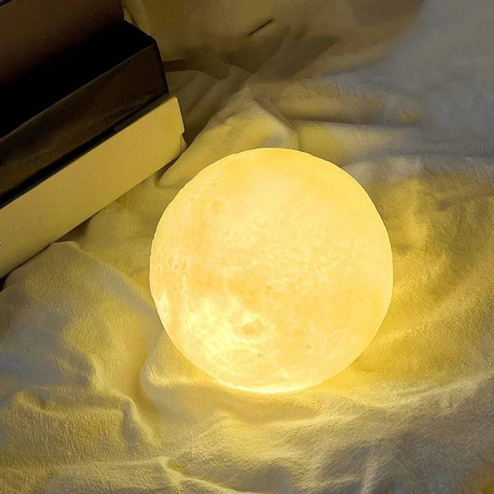 Moon Ball LED Night Light with Plastic Stand