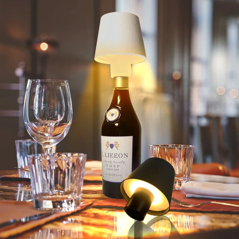 Wireless LED Desk Lamp in Creative Wine Bottle Design